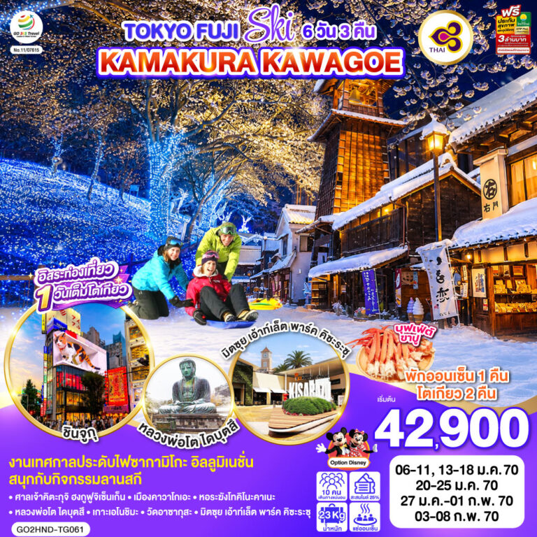 ภาพปก TOKYO โตเกียว ฟูจิ คามาคุระ คาวาโกเอะ งานเทศกาลประดับไฟ 6D 3N โดยสายการบินไทย [TG]