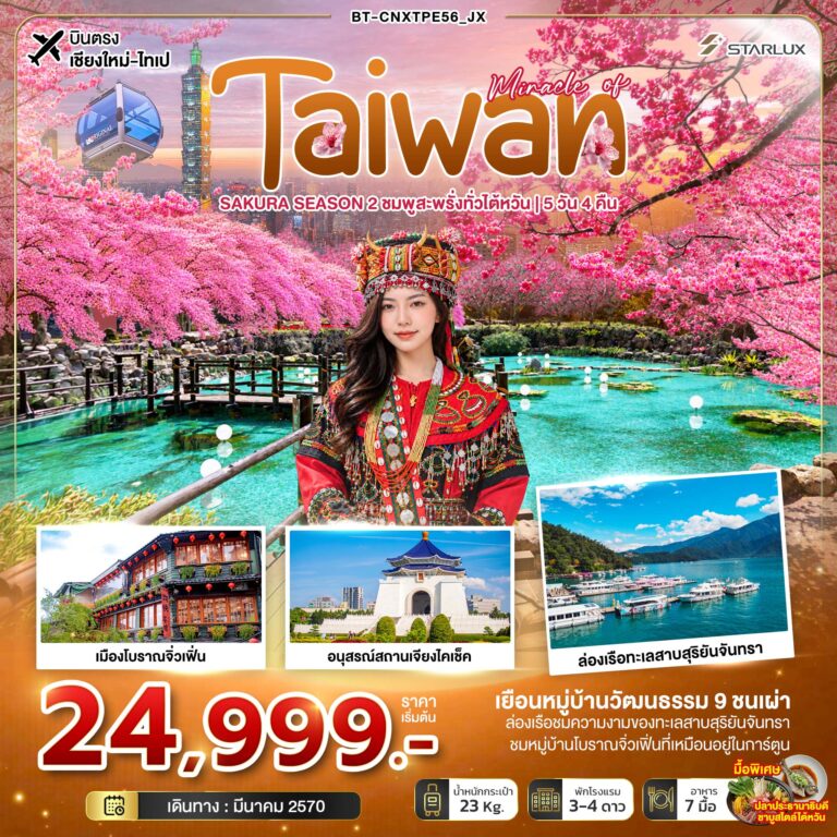 ภาพปก มหัศจรรย์ TAIWAN SAKURA SEASON 2 ชมพูสะพรั่งทั่วไต้หวัน
