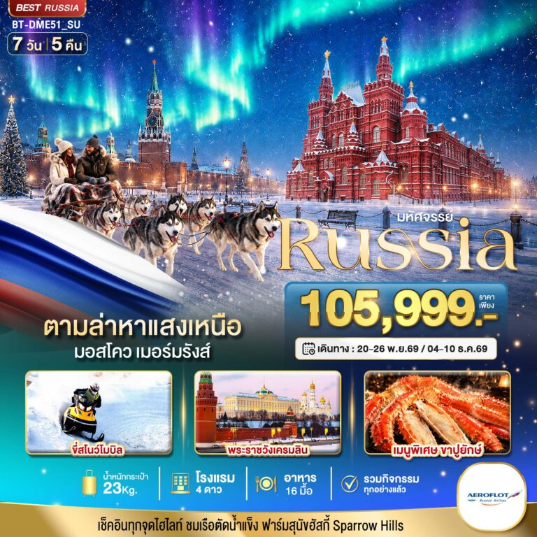 ภาพปก มหัศจรรย์ RUSSIA MOSCOW MURMANSK ตามล่าหาแสงเหนือ